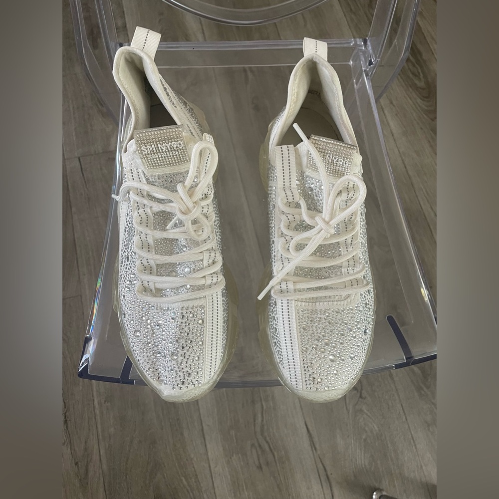 Steve Madden Cream Sneakers with Modern Sock-Like Fit